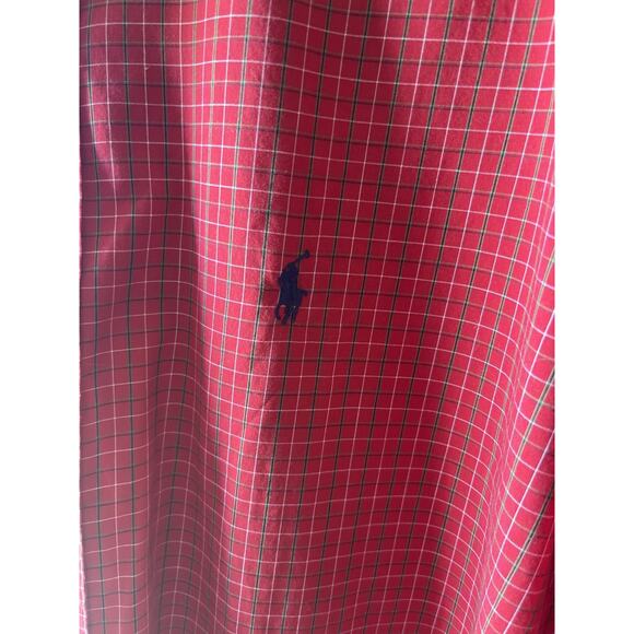 Ralph Lauren Blake Men's L Red Plaid Long Sleeve Button Down Shirt Cotton - Picture 4 of 5